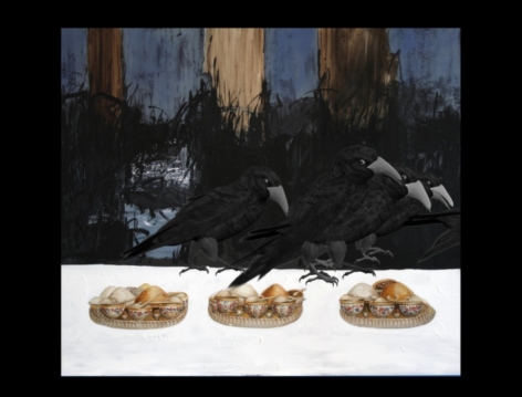FARIDEH LASHAI, Keep Your Interior Empty of Food that You Mayest Behold There in the Light of Interior, Crows, video still), 2010-2012