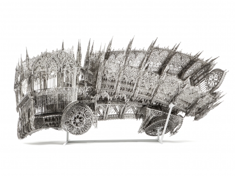 Twisted Dump Truck (Counterclockwise), 2013, Laser-cut stainless steel