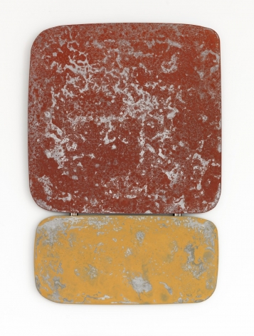 Some Kinda Red Over Some Kinda Yellow, 2019, Steel canvas, patina, matte clear finish&nbsp;