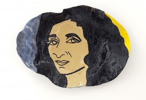 Self Portrait in Blue and Yellow, 2014, Ceramic