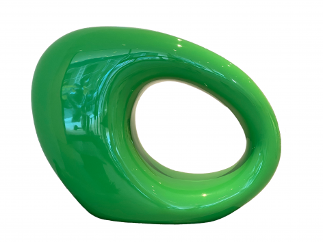 Apple Form , 2016, Green Enamel on Fiberglass
